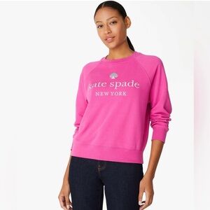 Kate Spade Iconic Pink Logo Crewneck Sweatshirt